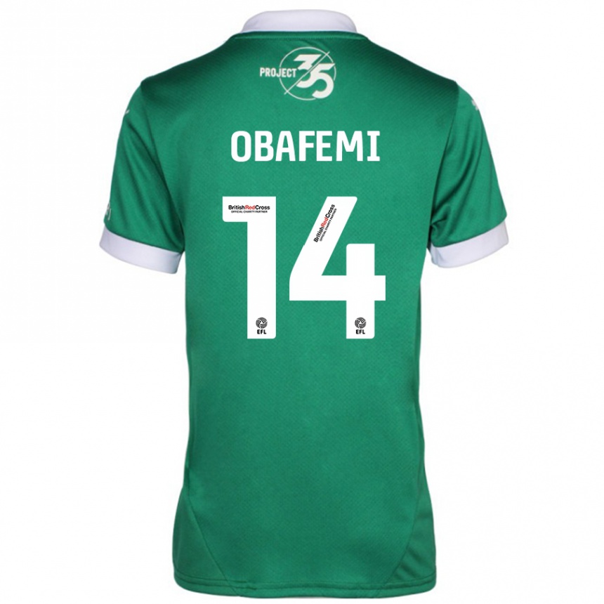 Hombre Fútbol Camiseta Michael Obafemi #14 Verde Blanco 1ª Equipación 2024/25 Argentina