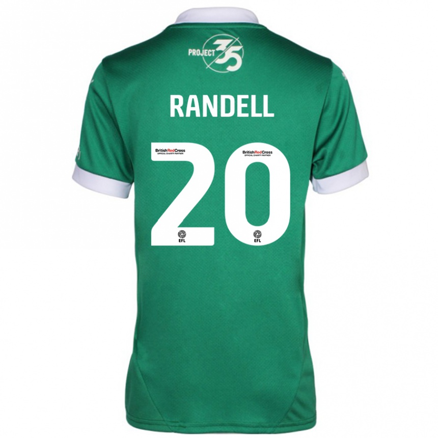 Hombre Fútbol Camiseta Adam Randell #20 Verde Blanco 1ª Equipación 2024/25 Argentina