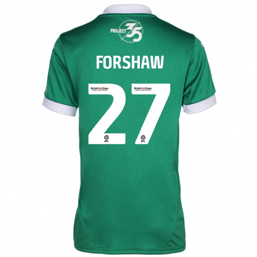 Hombre Fútbol Camiseta Adam Forshaw #27 Verde Blanco 1ª Equipación 2024/25 Argentina