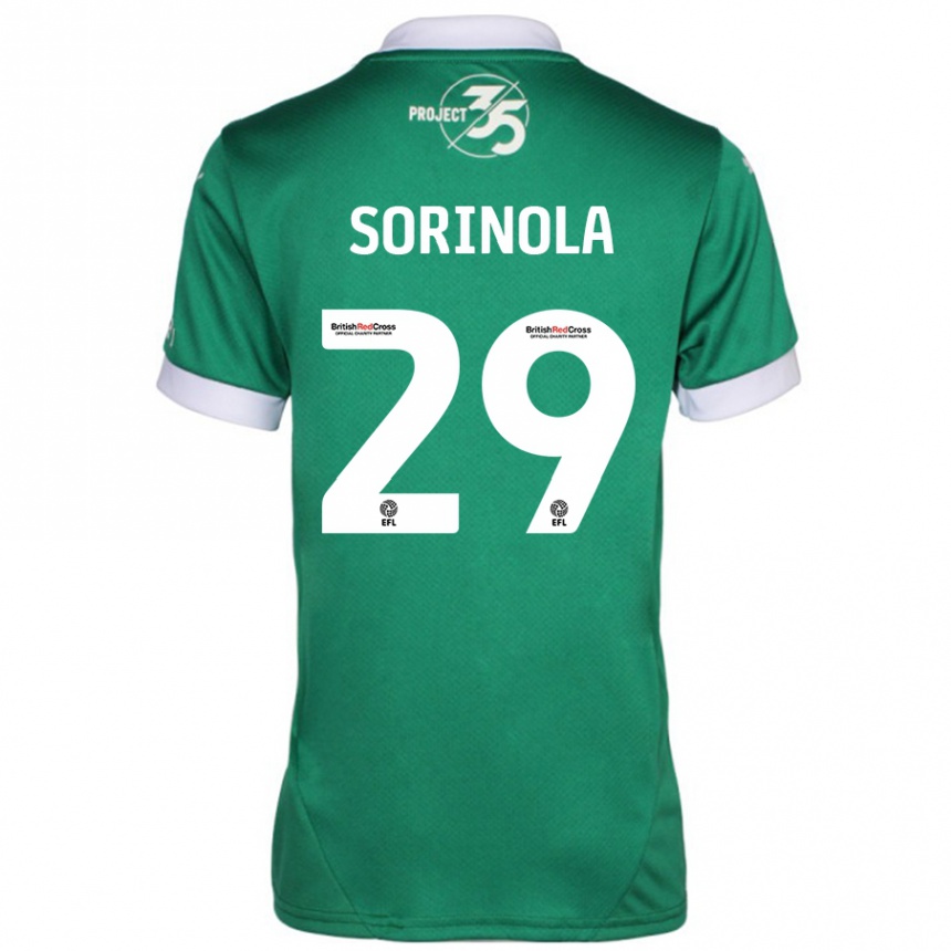 Hombre Fútbol Camiseta Matthew Sorinola #29 Verde Blanco 1ª Equipación 2024/25 Argentina