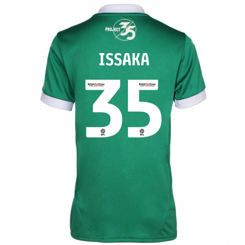 Hombre Fútbol Camiseta Freddie Issaka #35 Verde Blanco 1ª Equipación 2024/25 Argentina