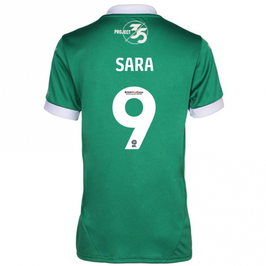 Hombre Fútbol Camiseta Ellie Sara #9 Verde Blanco 1ª Equipación 2024/25 Argentina