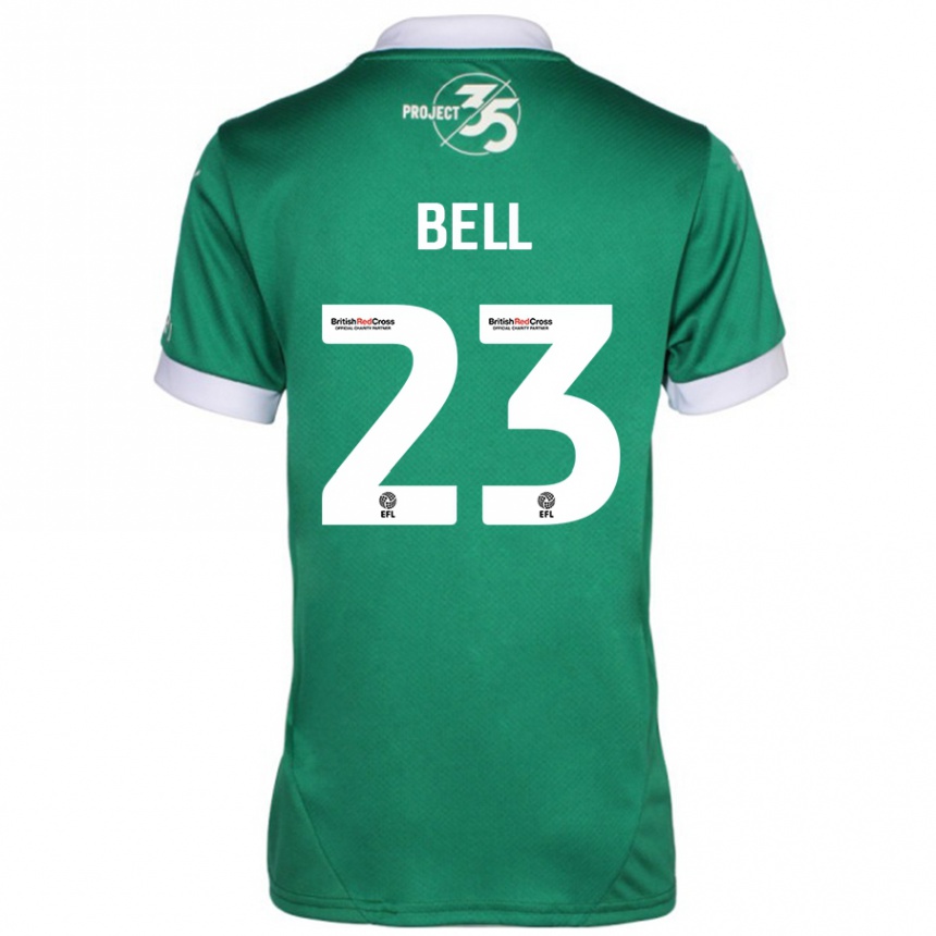 Hombre Fútbol Camiseta Katelyn Bell #23 Verde Blanco 1ª Equipación 2024/25 Argentina