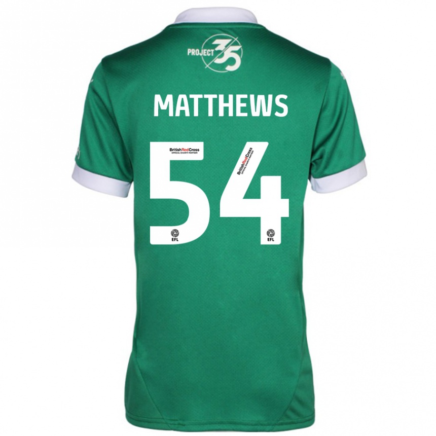 Hombre Fútbol Camiseta Jack Matthews #54 Verde Blanco 1ª Equipación 2024/25 Argentina