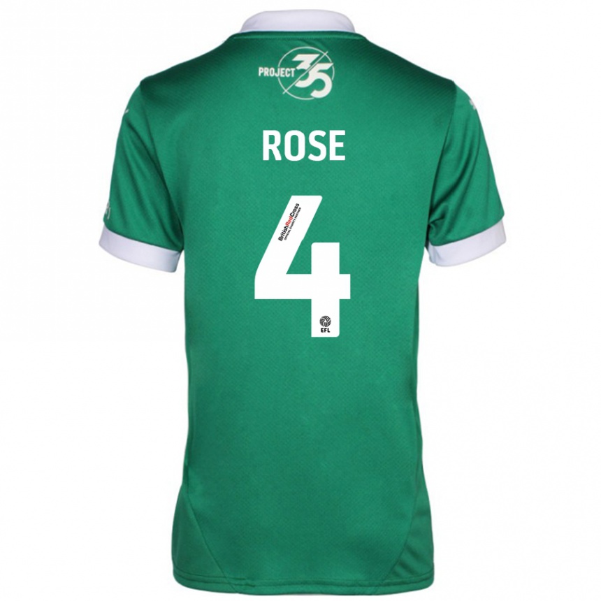 Hombre Fútbol Camiseta Jemma Rose #4 Verde Blanco 1ª Equipación 2024/25 Argentina