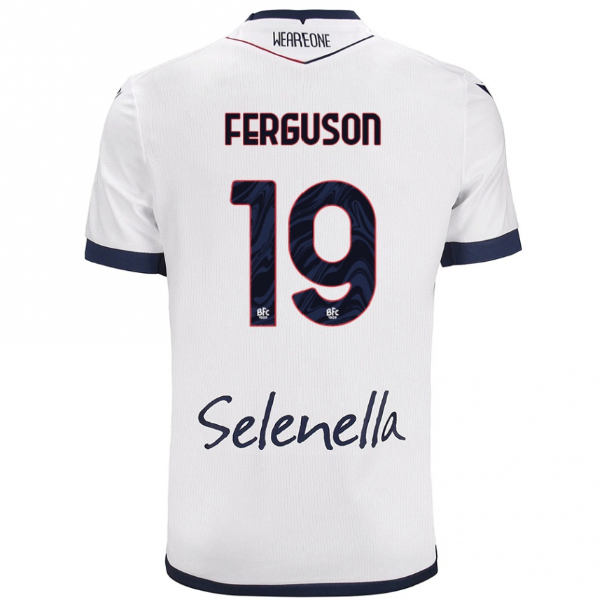 Hombre Fútbol Camiseta Lewis Ferguson #19 Blanco Azul Real 2ª Equipación 2024/25 Argentina