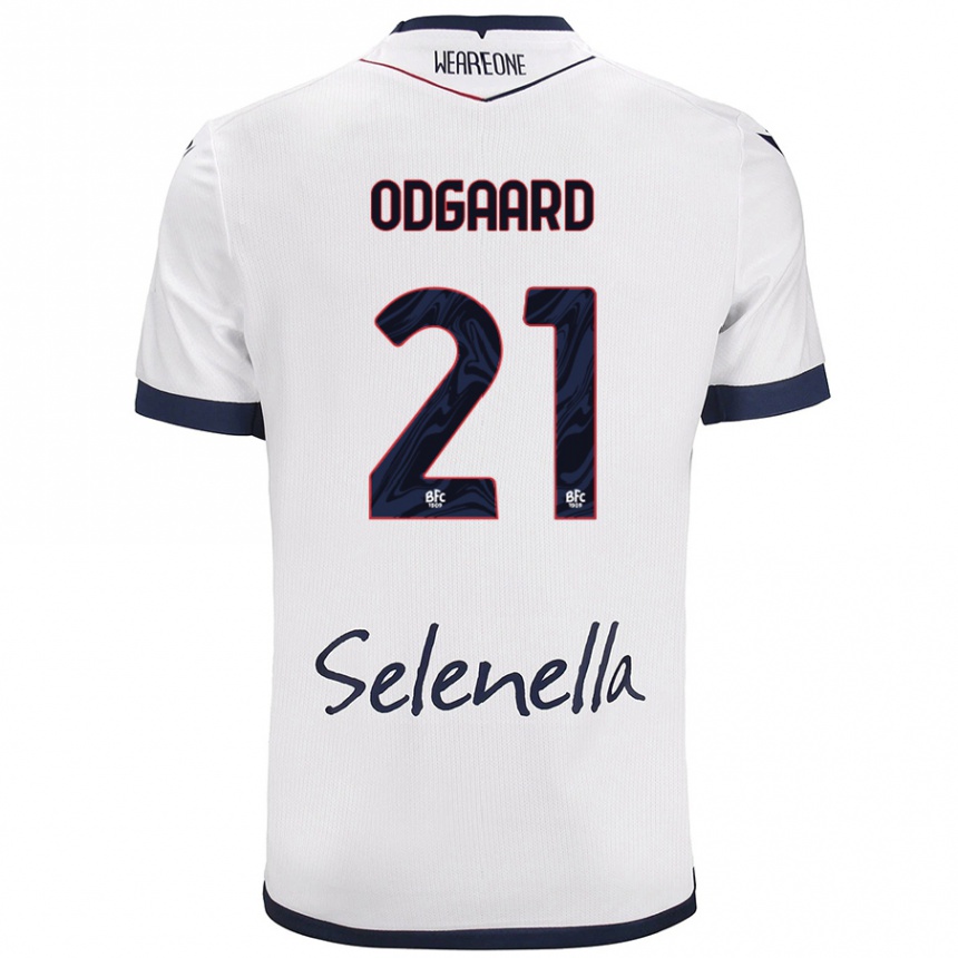 Hombre Fútbol Camiseta Jens Odgaard #21 Blanco Azul Real 2ª Equipación 2024/25 Argentina