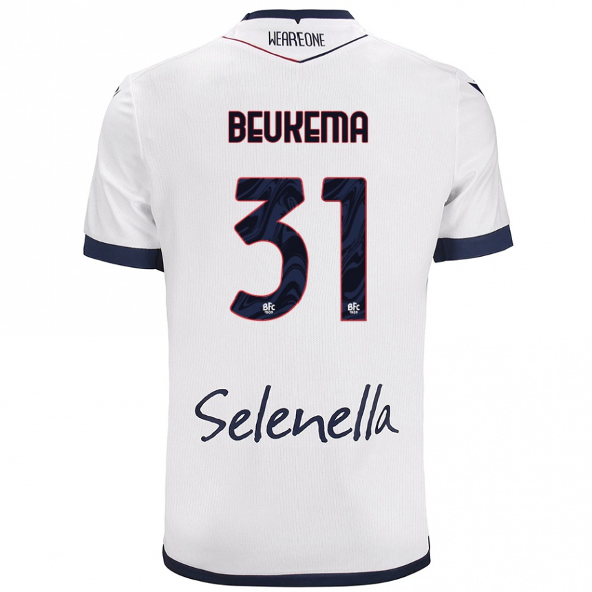 Hombre Fútbol Camiseta Sam Beukema #31 Blanco Azul Real 2ª Equipación 2024/25 Argentina