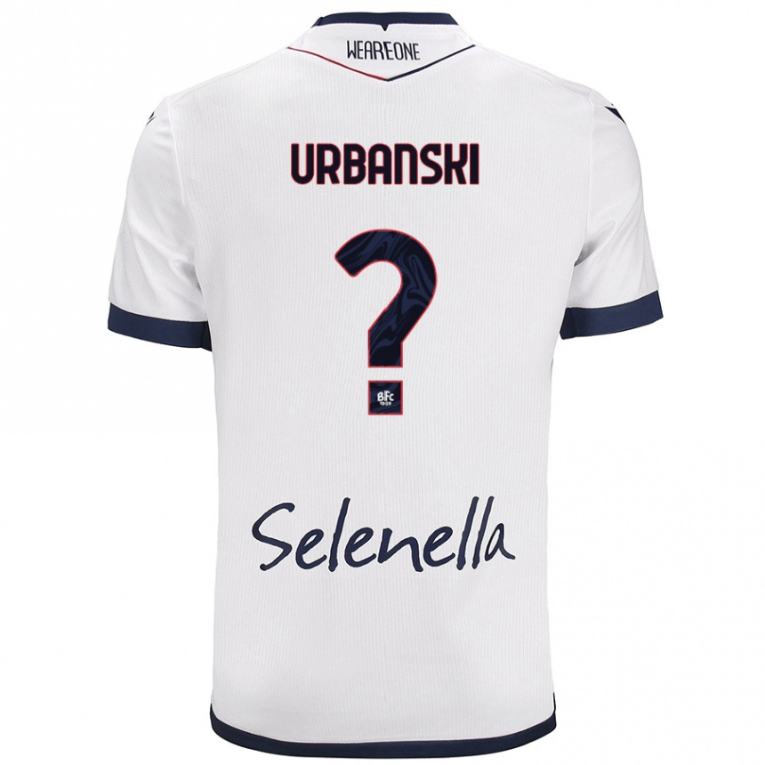 Hombre Fútbol Camiseta Dominik Urbanski #0 Blanco Azul Real 2ª Equipación 2024/25 Argentina