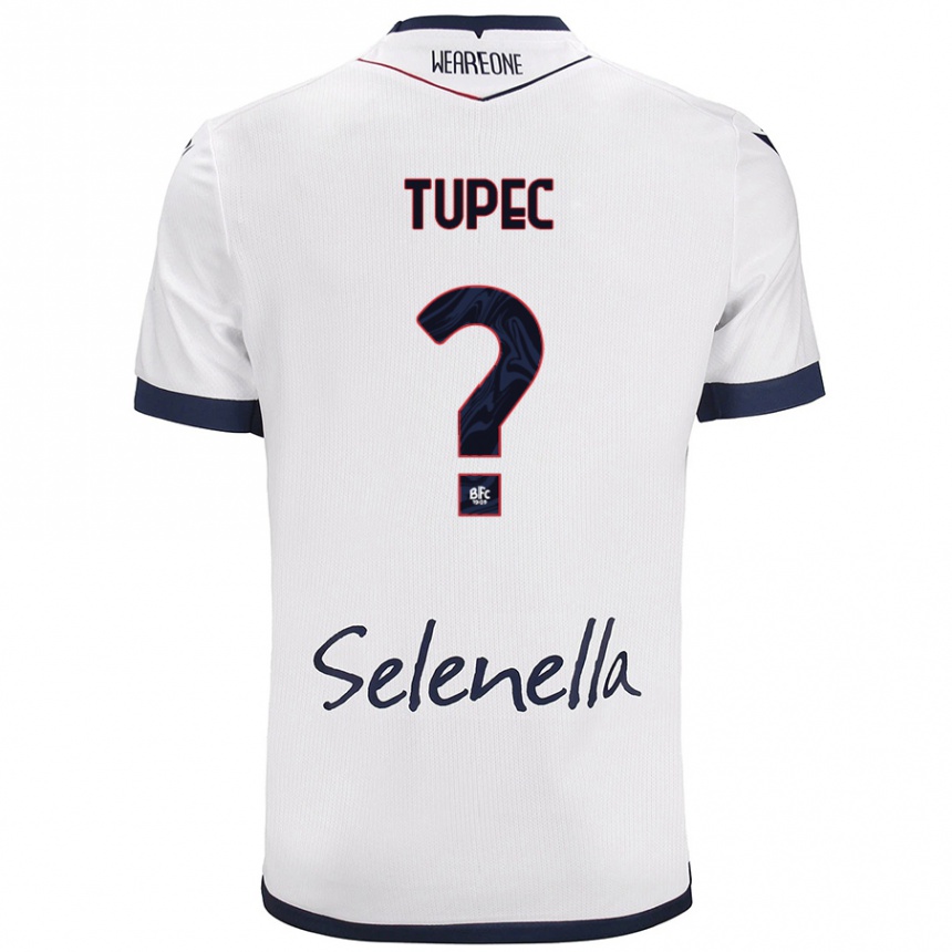 Hombre Fútbol Camiseta Leos Tupec #0 Blanco Azul Real 2ª Equipación 2024/25 Argentina