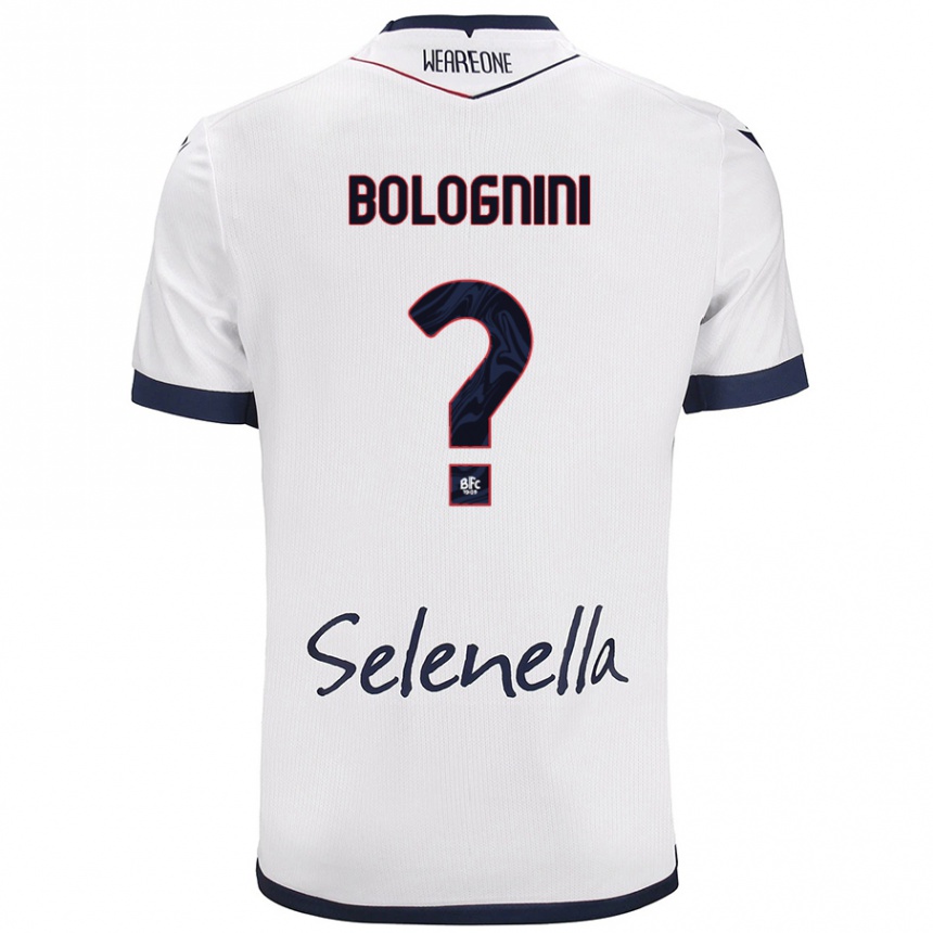 Hombre Fútbol Camiseta Andrea Bolognini #0 Blanco Azul Real 2ª Equipación 2024/25 Argentina