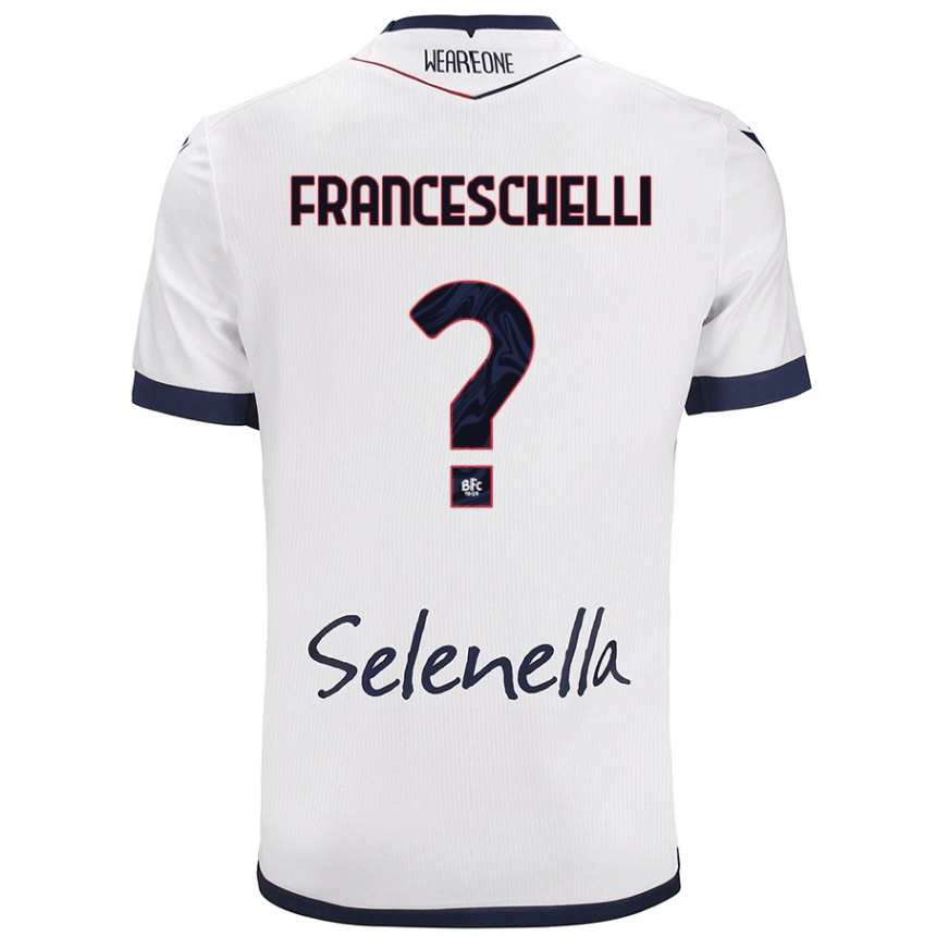 Hombre Fútbol Camiseta Matteo Franceschelli #0 Blanco Azul Real 2ª Equipación 2024/25 Argentina