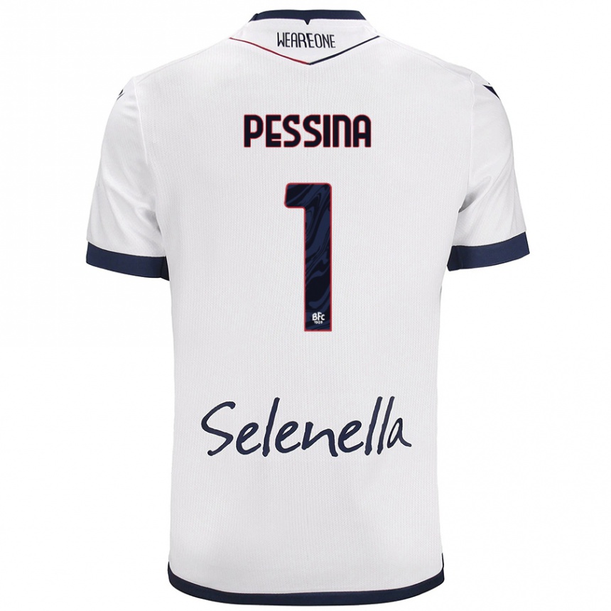 Hombre Fútbol Camiseta Massimo Pessina #1 Blanco Azul Real 2ª Equipación 2024/25 Argentina