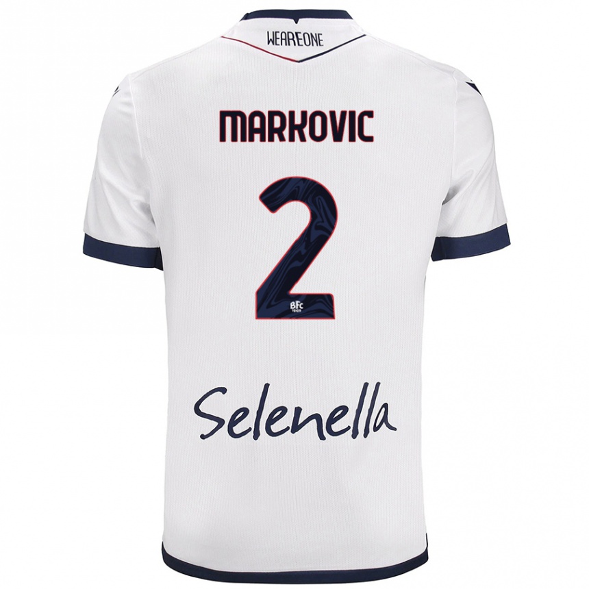 Hombre Fútbol Camiseta Petar Markovic #2 Blanco Azul Real 2ª Equipación 2024/25 Argentina