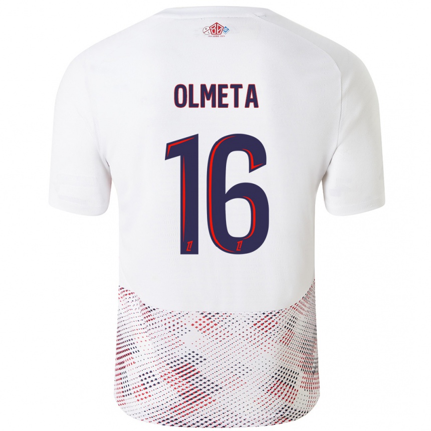 Hombre Fútbol Camiseta Lisandru Olmeta #16 Blanco Azul Real 2ª Equipación 2024/25 Argentina