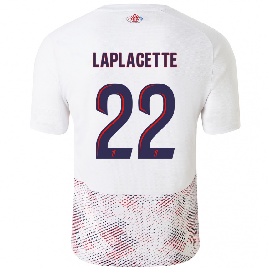 Hombre Fútbol Camiseta Tess Laplacette #22 Blanco Azul Real 2ª Equipación 2024/25 Argentina