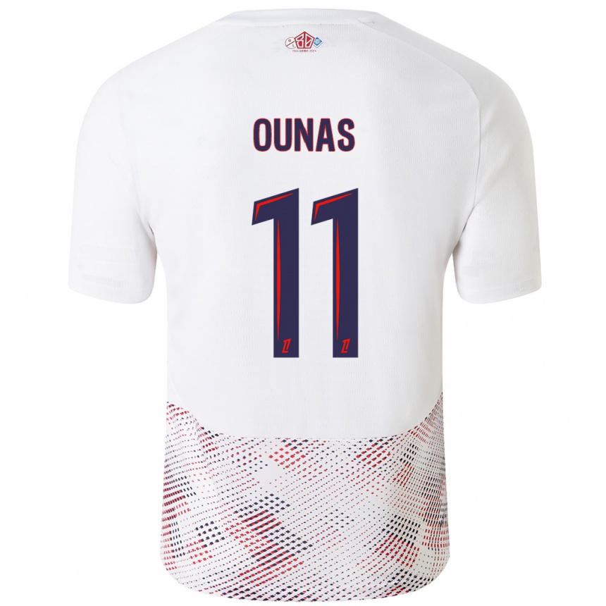 Hombre Fútbol Camiseta Adam Ounas #11 Blanco Azul Real 2ª Equipación 2024/25 Argentina