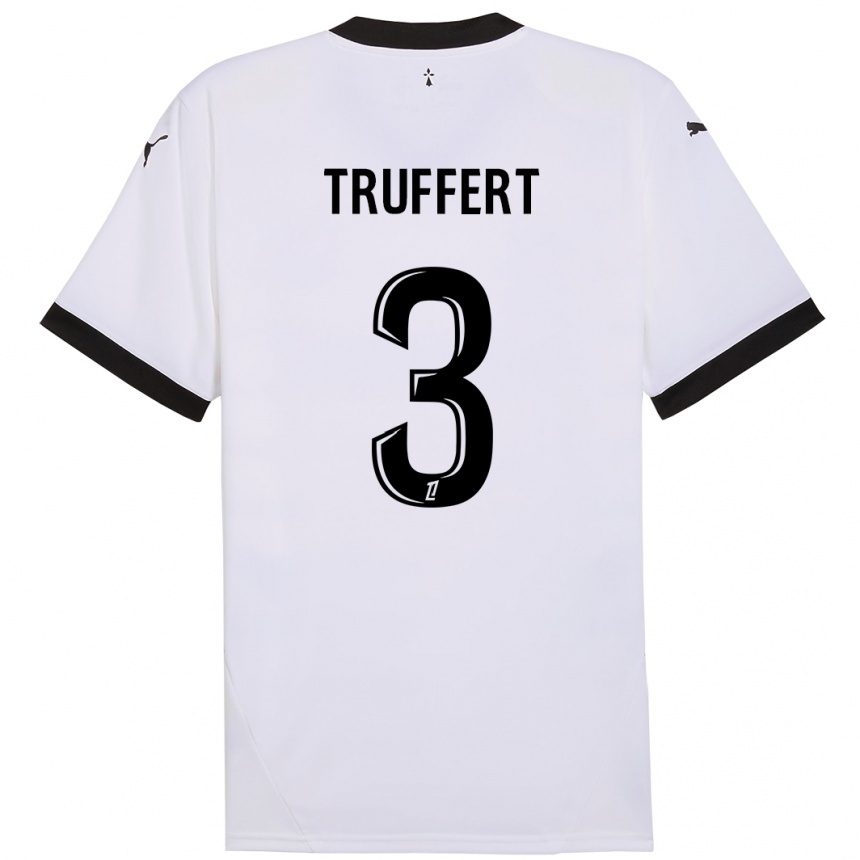 Hombre Fútbol Camiseta Adrien Truffert #3 Blanco Negro 2ª Equipación 2024/25 Argentina