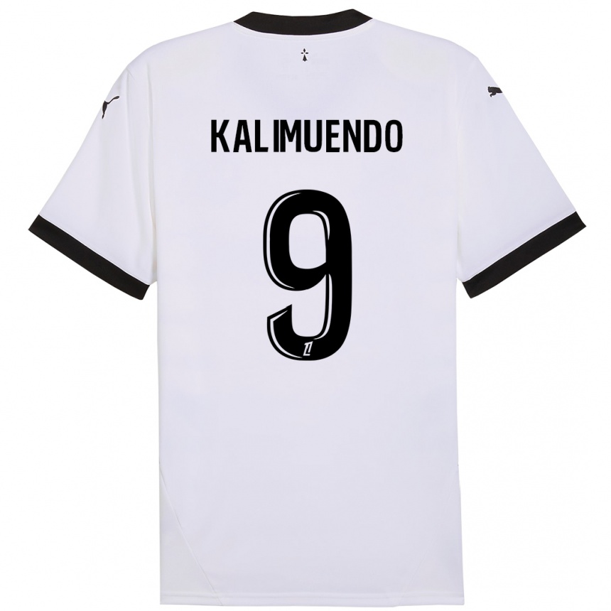 Hombre Fútbol Camiseta Arnaud Kalimuendo #9 Blanco Negro 2ª Equipación 2024/25 Argentina