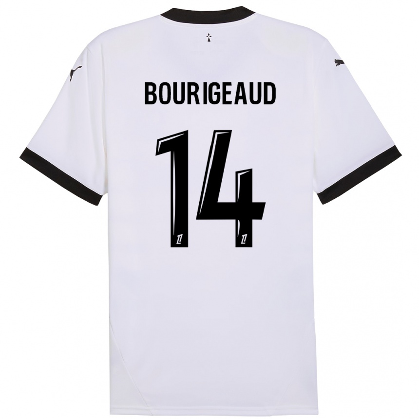 Hombre Fútbol Camiseta Benjamin Bourigeaud #14 Blanco Negro 2ª Equipación 2024/25 Argentina