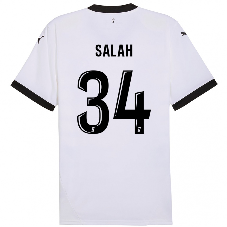 Hombre Fútbol Camiseta Ibrahim Salah #34 Blanco Negro 2ª Equipación 2024/25 Argentina