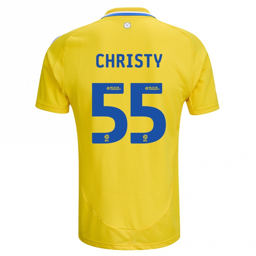 Hombre Fútbol Camiseta Harry Christy #55 Amarillo Azul 2ª Equipación 2024/25 Argentina