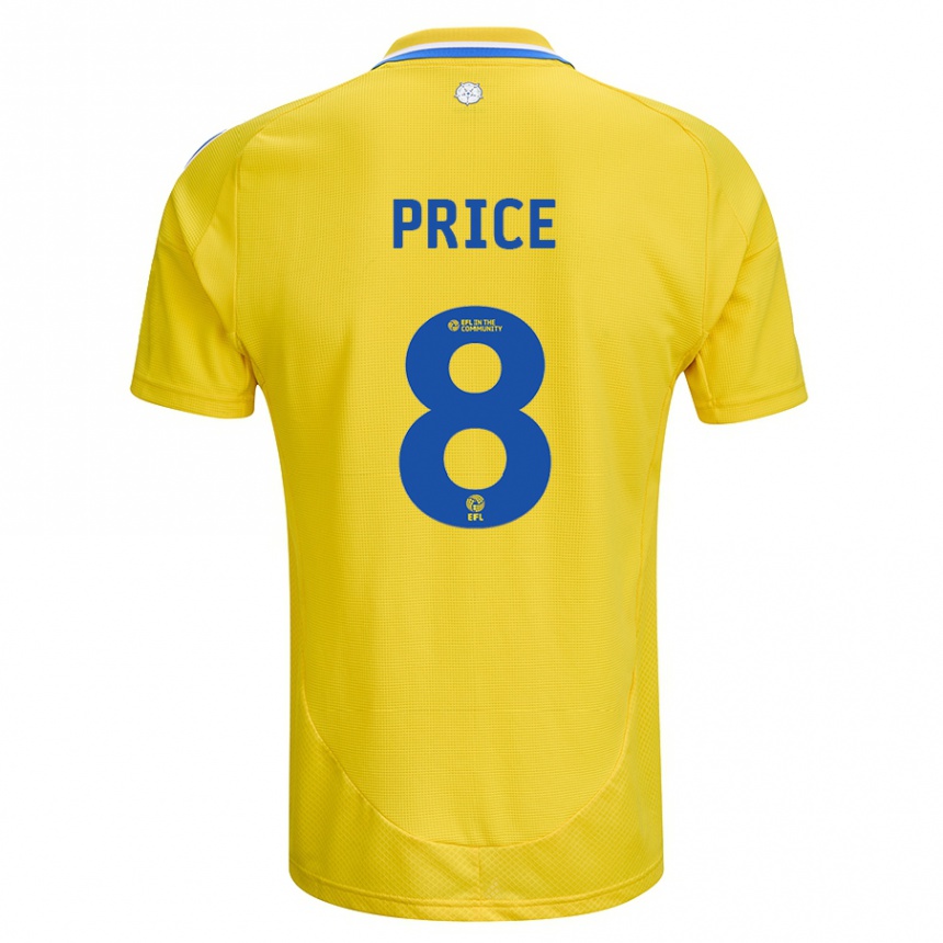 Hombre Fútbol Camiseta Leoni Price #8 Amarillo Azul 2ª Equipación 2024/25 Argentina