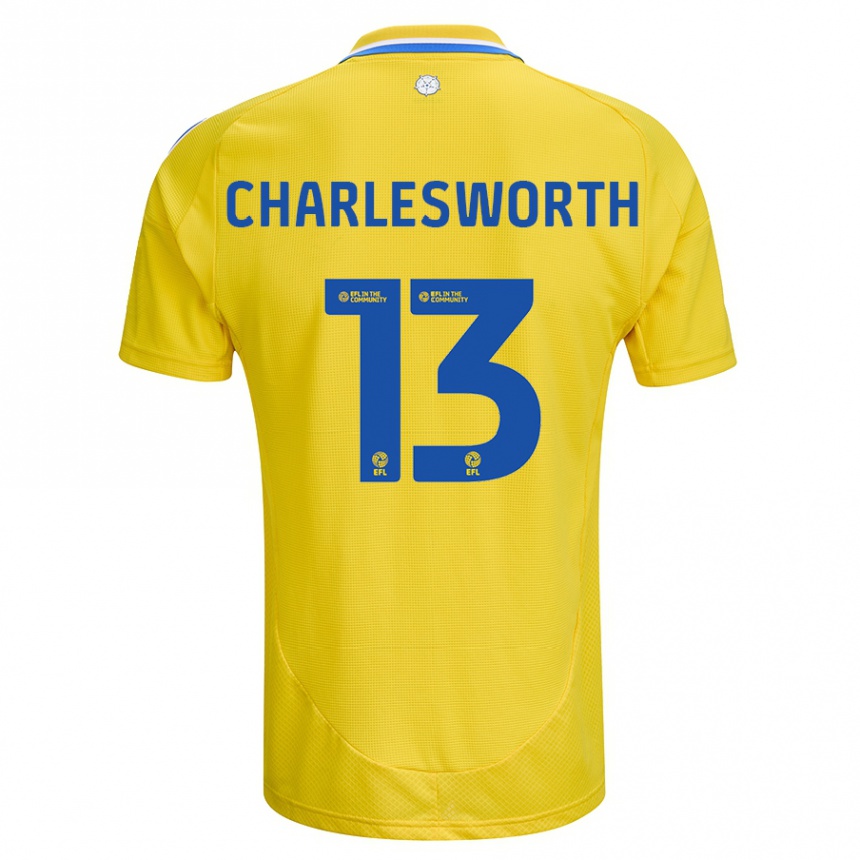 Hombre Fútbol Camiseta Millie Robshaw-Charlesworth #13 Amarillo Azul 2ª Equipación 2024/25 Argentina