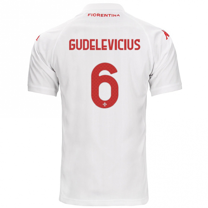 Hombre Fútbol Camiseta Ernestas Gudelevicius #6 Blanco 2ª Equipación 2024/25 Argentina