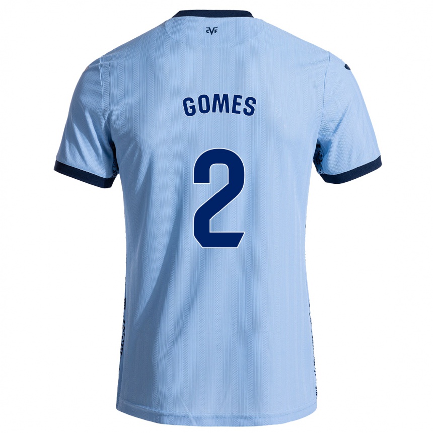 Hombre Fútbol Camiseta Vique Gomes #2 Azul Cielo 2ª Equipación 2024/25 Argentina