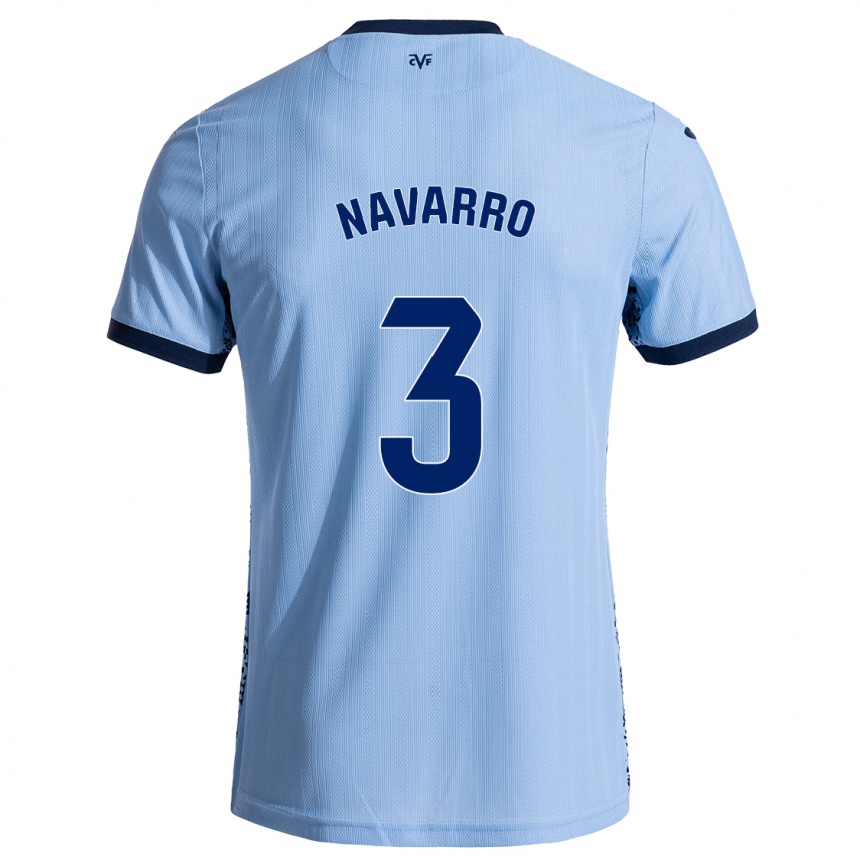 Hombre Fútbol Camiseta Pablo Navarro #3 Azul Cielo 2ª Equipación 2024/25 Argentina