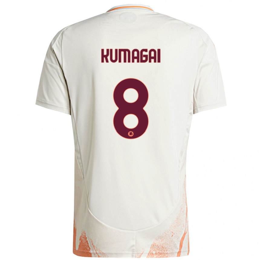 Hombre Fútbol Camiseta Saki Kumagai #8 Crema Blanco Naranja 2ª Equipación 2024/25 Argentina