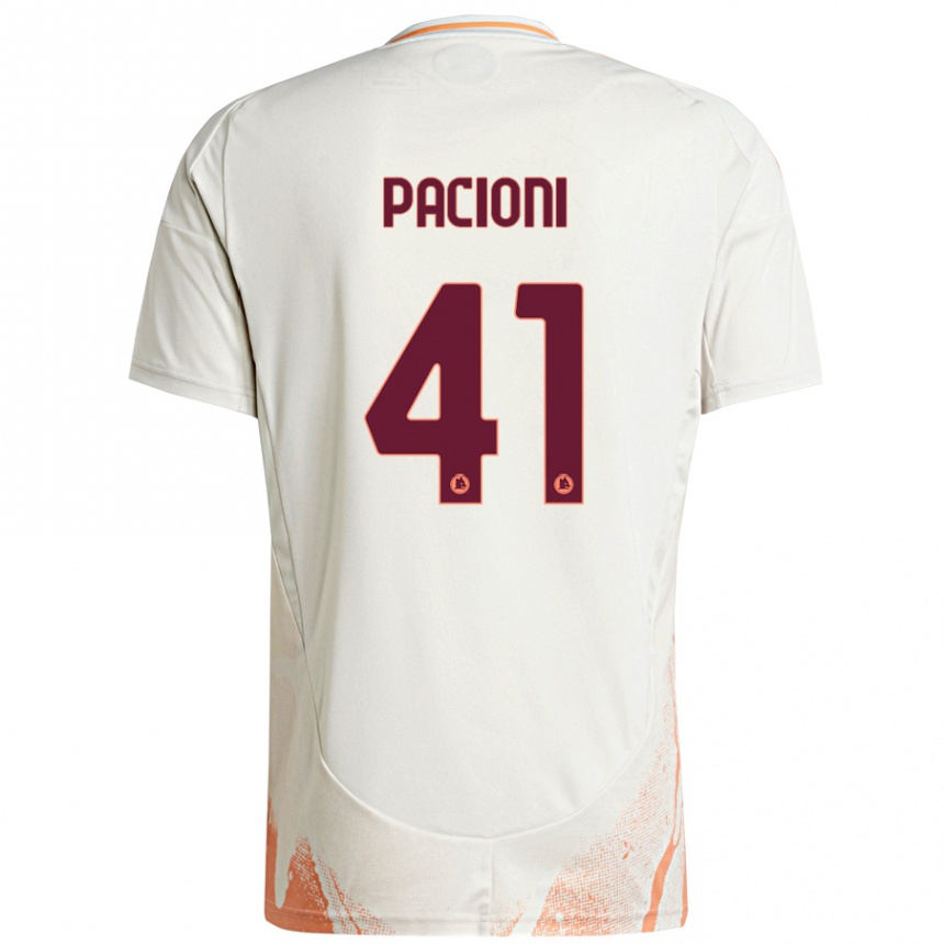 Hombre Fútbol Camiseta Eleonora Pacioni #41 Crema Blanco Naranja 2ª Equipación 2024/25 Argentina