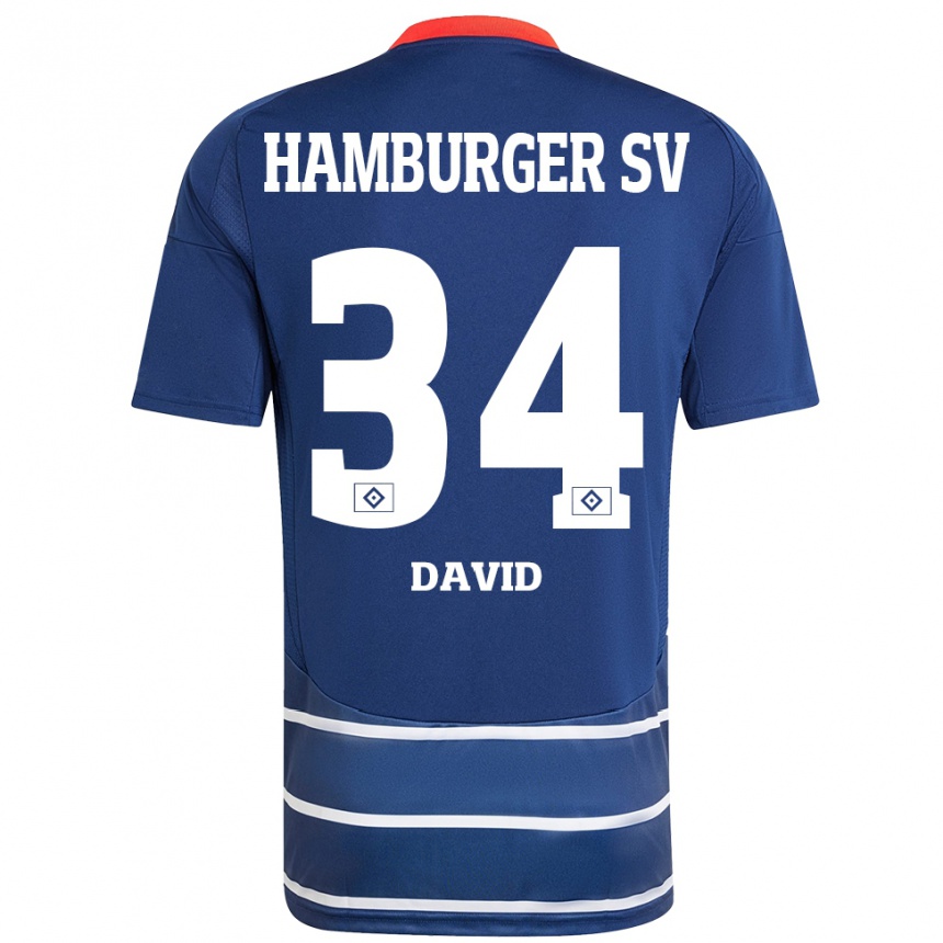 Hombre Fútbol Camiseta Jonas David #34 Azul Oscuro 2ª Equipación 2024/25 Argentina