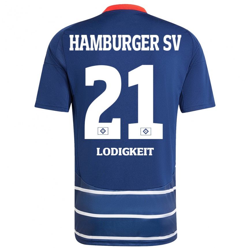 Hombre Fútbol Camiseta Luis Lodigkeit #21 Azul Oscuro 2ª Equipación 2024/25 Argentina