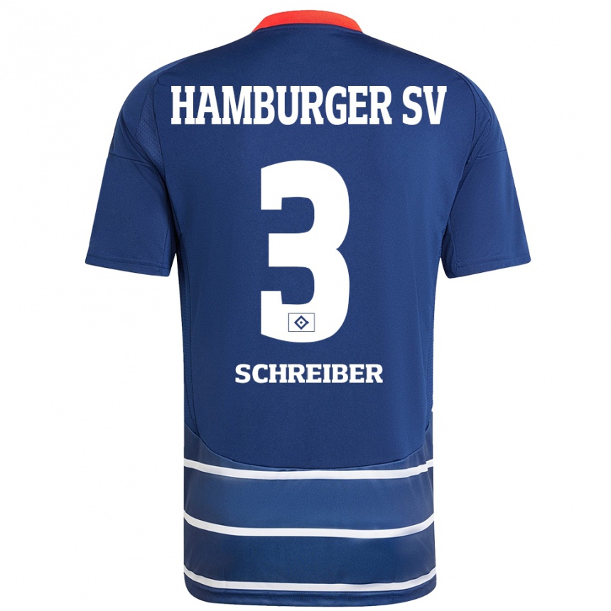 Hombre Fútbol Camiseta David Schreiber #3 Azul Oscuro 2ª Equipación 2024/25 Argentina