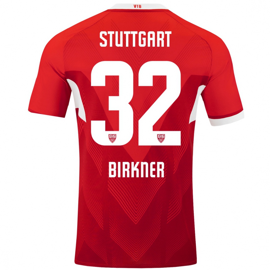 Hombre Fútbol Camiseta Hanna Birkner #32 Rojo Blanco 2ª Equipación 2024/25 Argentina