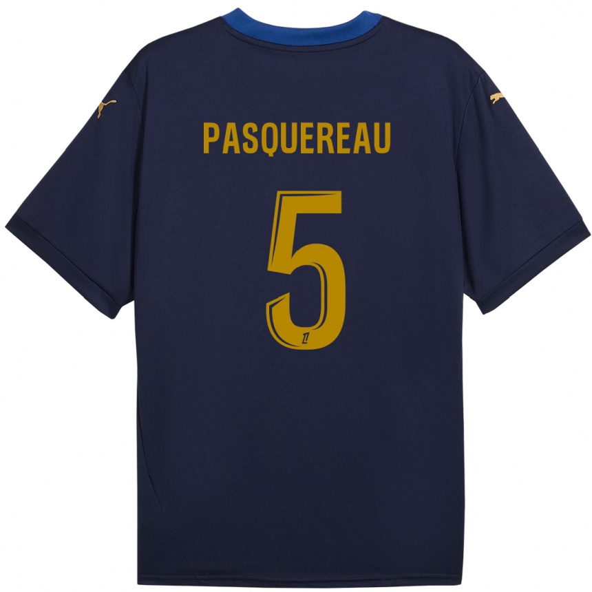 Hombre Fútbol Camiseta Julie Pasquereau #5 Azul Marino Dorado 2ª Equipación 2024/25 Argentina