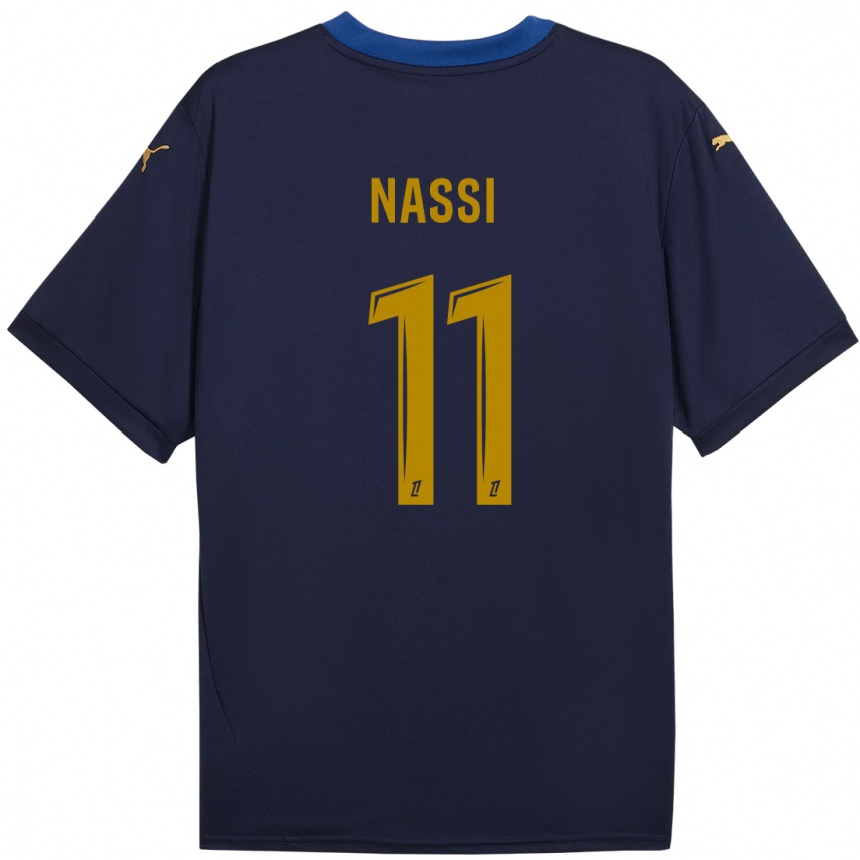 Hombre Fútbol Camiseta Jade Nassi #11 Azul Marino Dorado 2ª Equipación 2024/25 Argentina