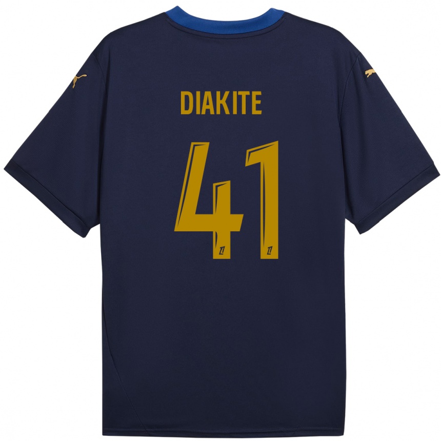 Hombre Fútbol Camiseta Ibrahim Diakité #41 Azul Marino Dorado 2ª Equipación 2024/25 Argentina