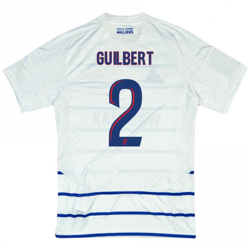 Hombre Fútbol Camiseta Frédéric Guilbert #2 Blanco Azul 2ª Equipación 2024/25 Argentina