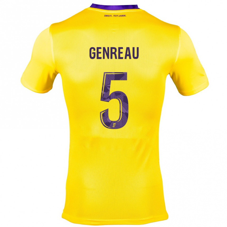 Hombre Fútbol Camiseta Denis Genreau #5 Amarillo Morado 2ª Equipación 2024/25 Argentina