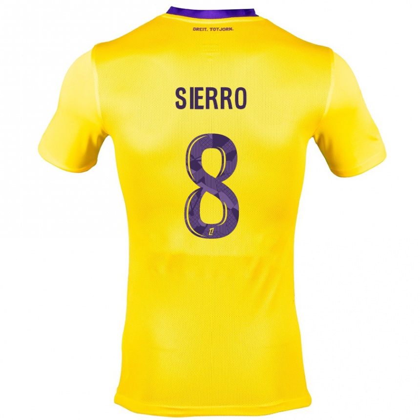 Hombre Fútbol Camiseta Vincent Sierro #8 Amarillo Morado 2ª Equipación 2024/25 Argentina