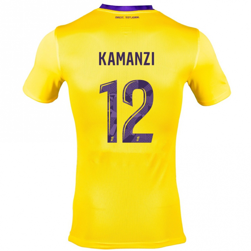 Hombre Fútbol Camiseta Warren Kamanzi #12 Amarillo Morado 2ª Equipación 2024/25 Argentina