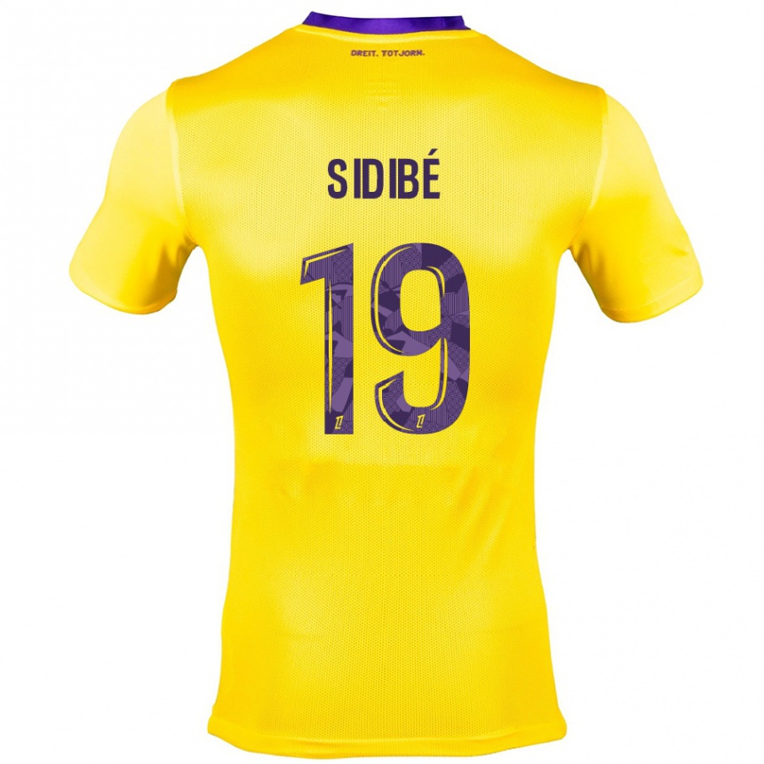 Hombre Fútbol Camiseta Djibril Sidibé #19 Amarillo Morado 2ª Equipación 2024/25 Argentina