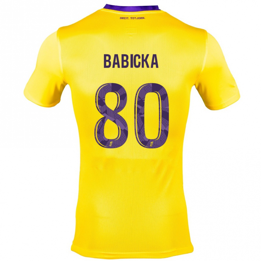 Hombre Fútbol Camiseta Shavy Babicka #80 Amarillo Morado 2ª Equipación 2024/25 Argentina