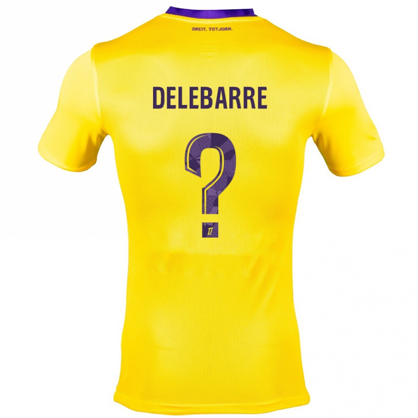 Hombre Fútbol Camiseta Mathis Delebarre #0 Amarillo Morado 2ª Equipación 2024/25 Argentina