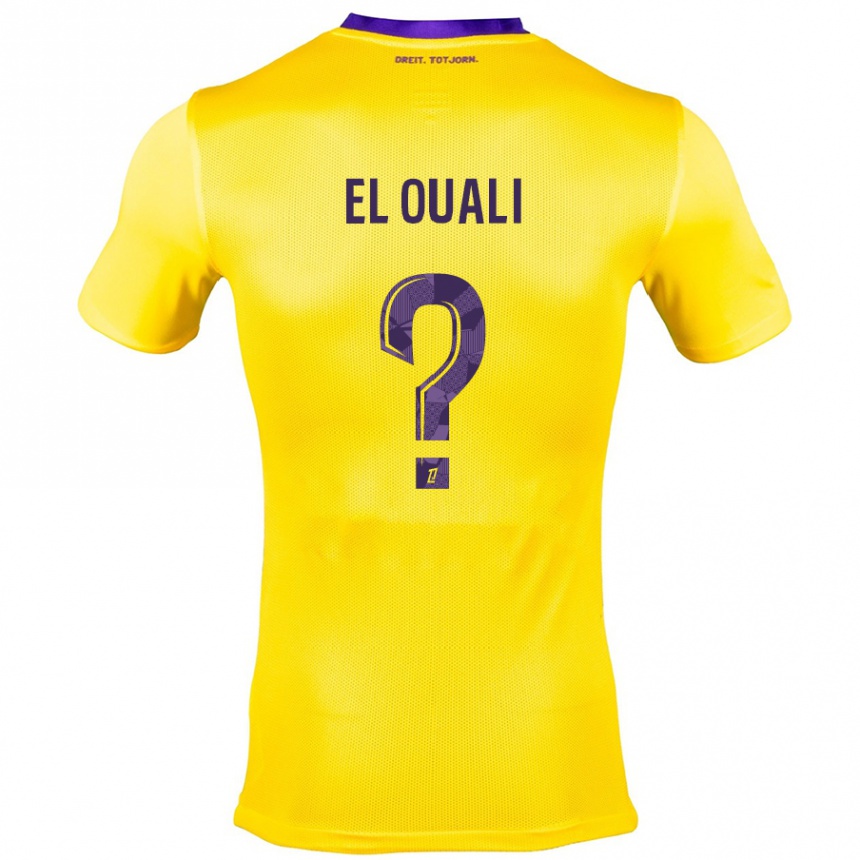 Hombre Fútbol Camiseta Adam El Ouali #0 Amarillo Morado 2ª Equipación 2024/25 Argentina