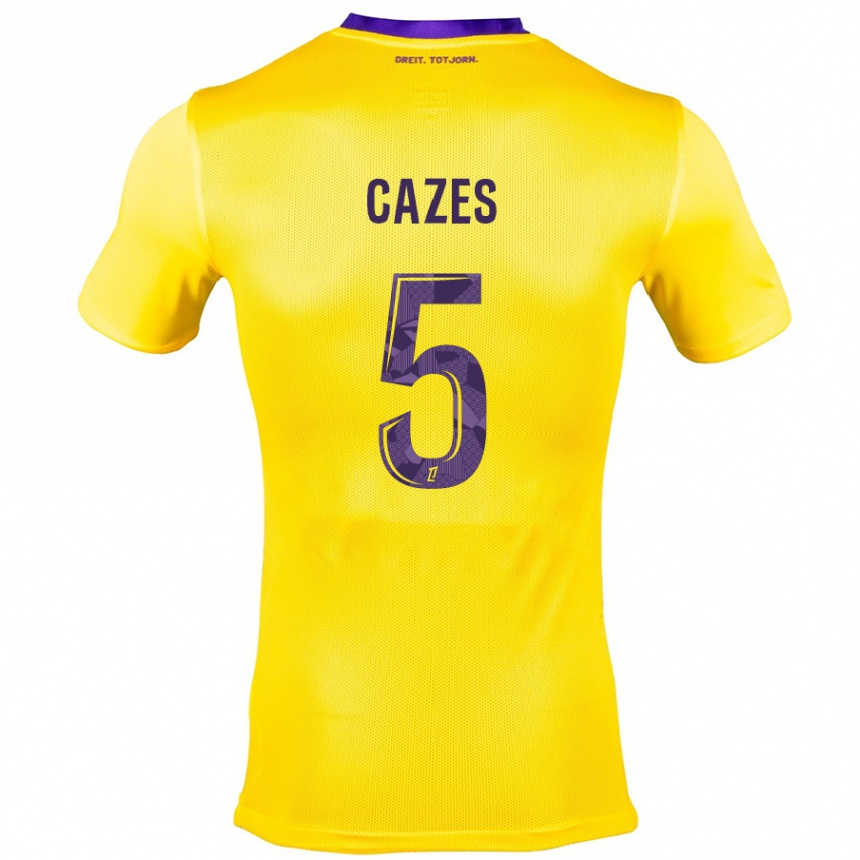 Hombre Fútbol Camiseta Manon Cazes #5 Amarillo Morado 2ª Equipación 2024/25 Argentina