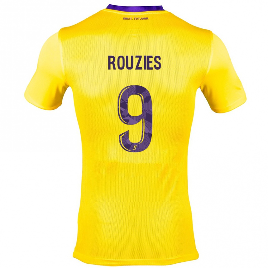 Hombre Fútbol Camiseta Manon Rouzies #9 Amarillo Morado 2ª Equipación 2024/25 Argentina